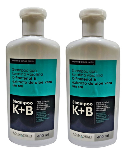 2 Shampo Keratina Biotina 400ml - mL a $88