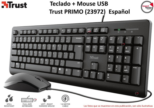 Teclado + Mouse Usb Trust Primo (23972) Español