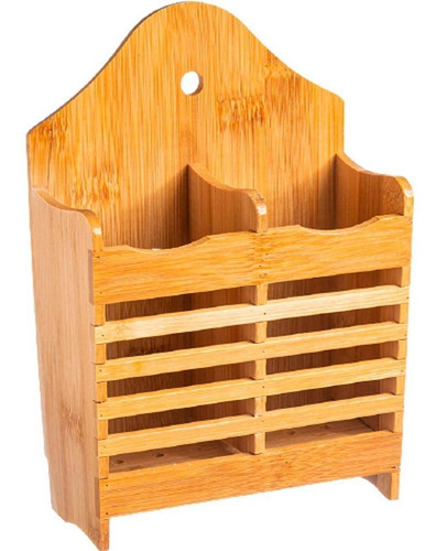 Porta Talheres Utensílios De Bambu Organizador De Cozinha