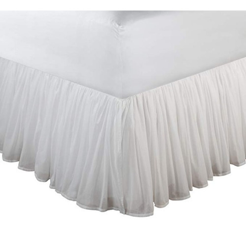 Rufle Para Cama King Cotton Voile 