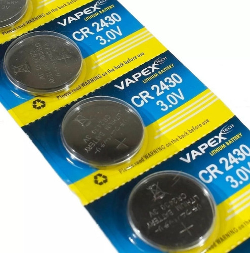 Promo 5 Pilas Vapex Cr2430 3v P/ Sensores, Alarmas Fac A