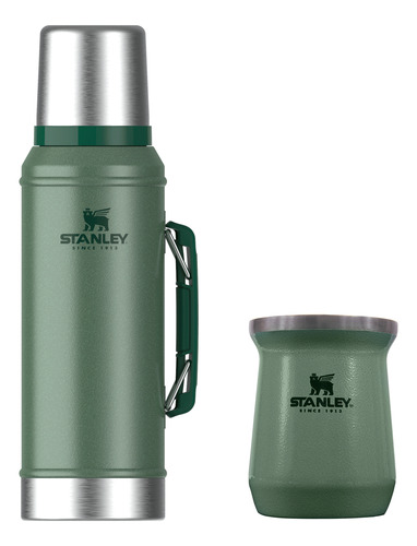 Combo Stanley Termo 950 Ml+ Mate 236 Ml Color Verde