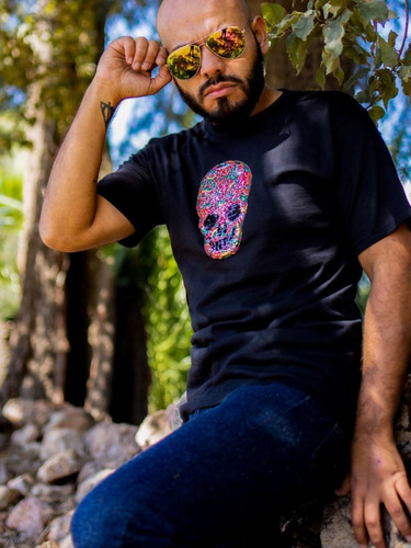 Playera De Moda Para Hombre Con Bordado De Calavera En 3d