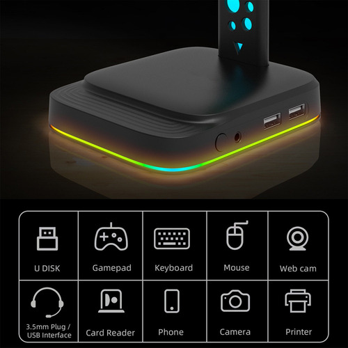 Soporte Para Auriculares Rgb Gaming Con Auriculares Auricula