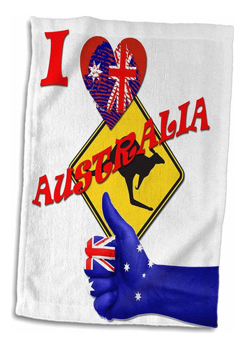 Rosa 3d Amo Australia. Bandera Australiana. Toalla De M...