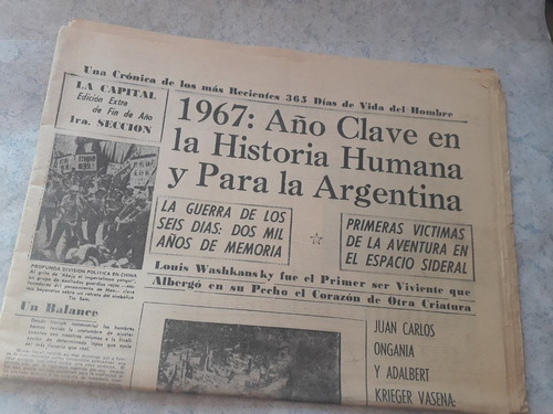 Antiguo  Diario La Capital Año 1967 Diciembre