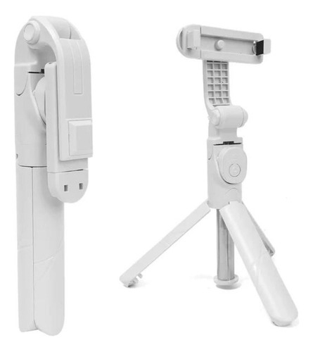 Bastão Selfie Celular 360º Controle Bluetooth Tripé 3 Em 1 Cor Branco