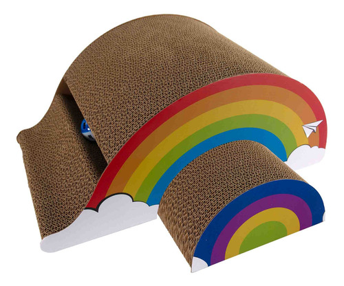 Rascador Ke Woow Premium Tipo Escalera Y Juguete Para Gato Color Arcoiris