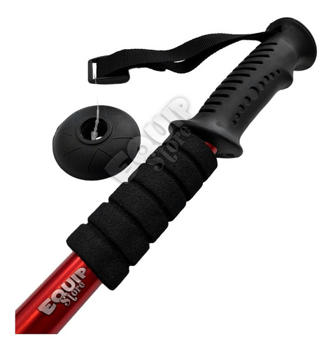Combo 2 Baston Palo Trekking Telescopico Antishock Recto Color Rojo
