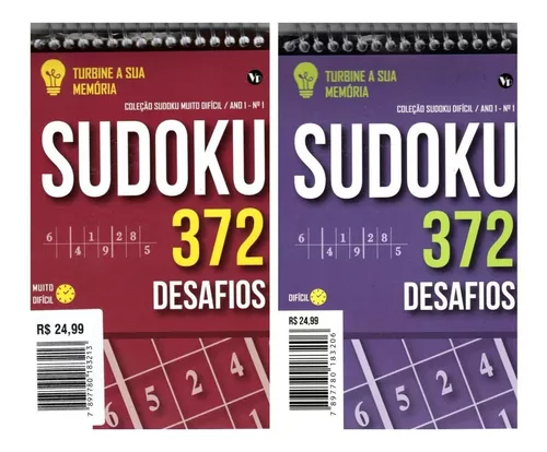 Livro Jogo Sudoku Importado Nível Fácil Médio e Difícil - Outros