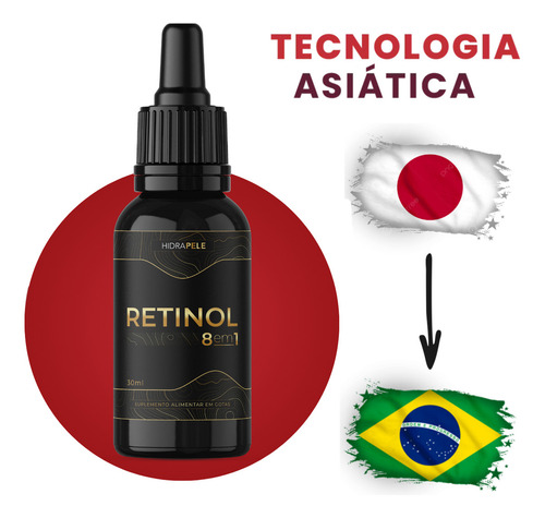 4 Frascos Retinol 8em1 Biolax Vitamina K2 Pele Sabor Sem Sabor