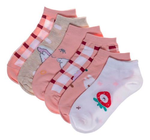 Pack 6 Calcetines Laura Multicolor Topsoc Mujer