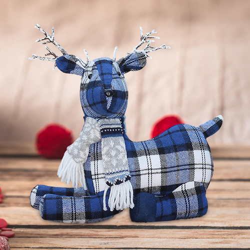 Adornos Navideños De Alce De Tela, Decoración De Alce