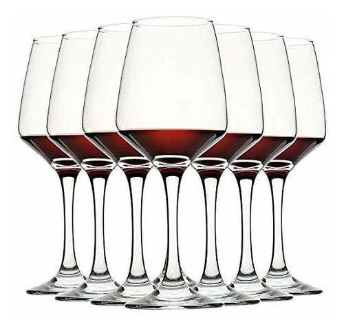 Juego De Vasos De Vino De 8, 12 Oz, Cristalería Transparente