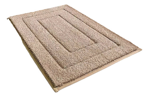 Alfombra Baño Microfibra Bajada Ducha Absorbente Beige Liso