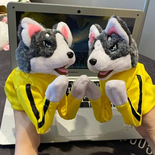 Anaiucy Kung Fu Animal Toy Husky Gloves Doll Children's