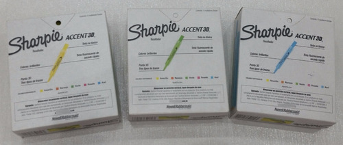 Imagen 2 de 4 de Resaltadores Sharpie Accent 3d Fluorescente Caja 12u