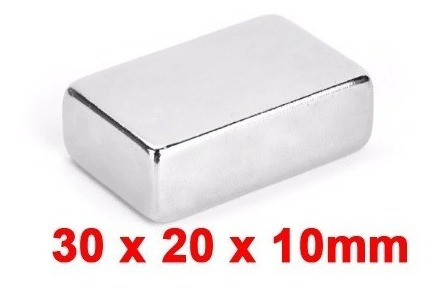 Imã De Neodímio Bloco Super Forte 30mm X 20mm X 10mm 1un