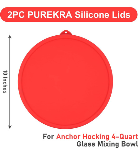 Tazones Anchor Hocking 4 Cuarts. Vidrio Con Tapa Silicona