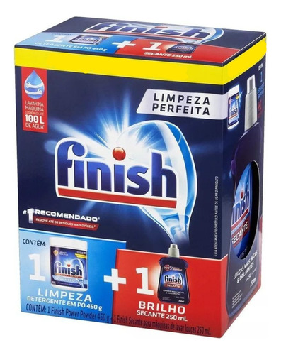 Detergente em Pó para Máquina de Lavar Louças 450g e Secante Finish 250ml Preço Especial