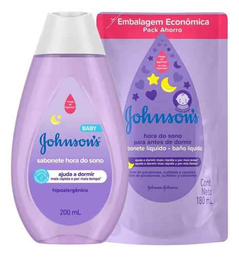 Kit Sab. Líquido Johnson's Baby Hora Do 200ml + Refil