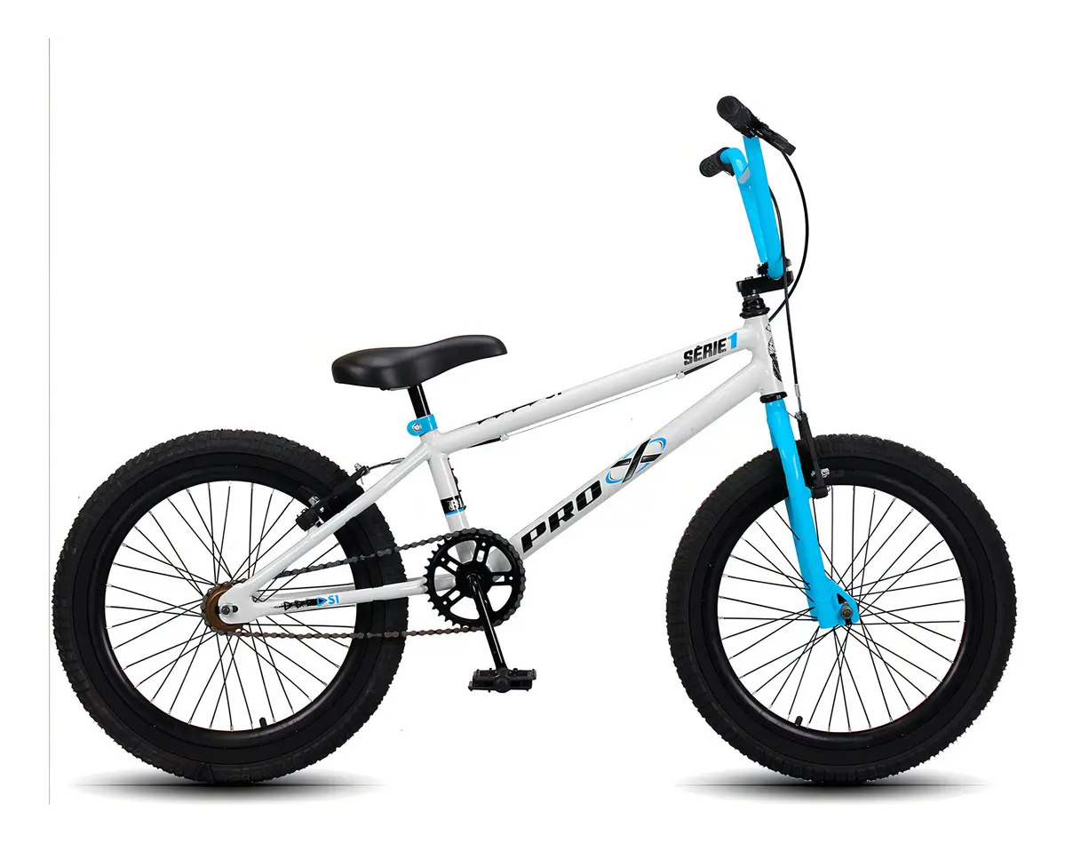 Bicicleta Pro-x Cross Infantil Aro 20 Freio V-brake Aro Aero Cor Branco - Azul Tamanho Do Quadro S