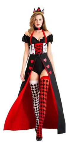 Vestido De Princesa De Corazón Rojo De Halloween Reina De Corazón Rojo