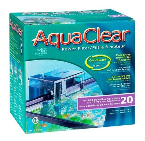 Filtro Cascada Exterior Acuario Pecera Aquaclear 20 75lt