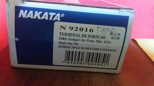 Terminal De Direção Direito Fiesta/eco/ka 2002/2008 N92016