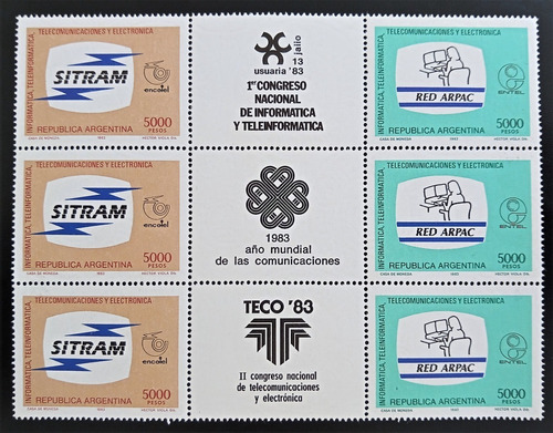 Argentina, Entrecintas Gj 2084-2085 Sitram 1983 Mint L17219