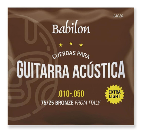 Set De Cuerdas Para Guitarra (0.010-0.050) 75/25 Eag-20/010 