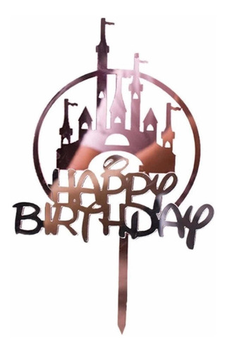 Cake Topper Castillo Disney Princesas Happy Birthday