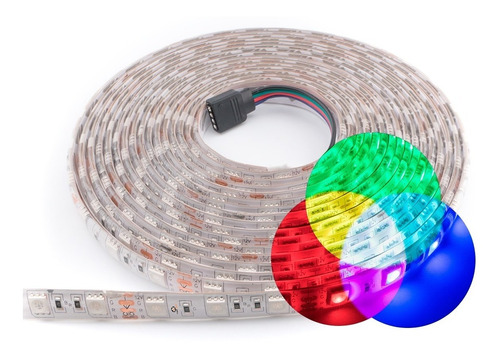 Tira Led 5050 Rollo 5m Con Recubrimiento Rgb Multicolor @tl