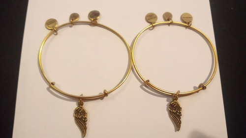 Alex And Ani Pulseras Brazaletes Enchapadas En Oro C/dijes Dorado Oscuro 3 Cm 3 Cm