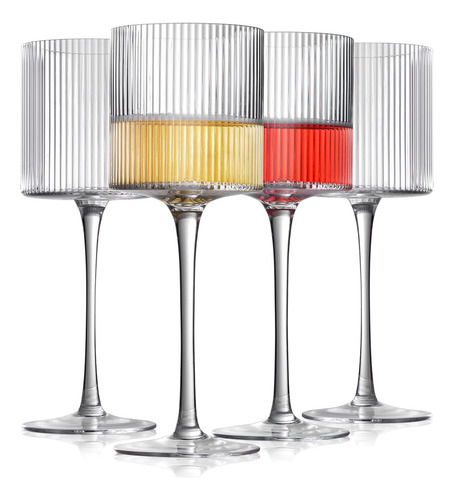 Juego De 4 Copas De Vino Cuadradas, Elegantes Copas De Vino