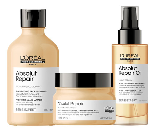 Kit Shampoo + Máscara + Spray Absolut Repair Loréal Pro
