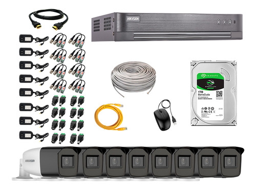 Cámaras Seguridad Exterior Vfir3 Kit 8 Hikvision Full Hd 1tb