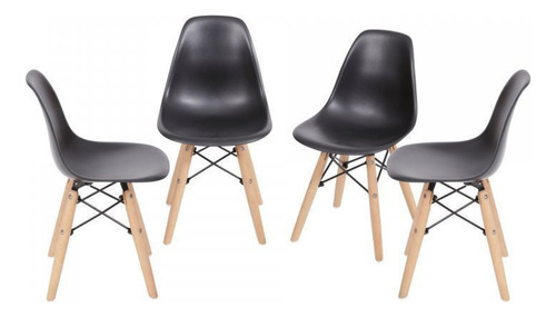 Juego de mesa de comedor industrial con base de 4 sillas