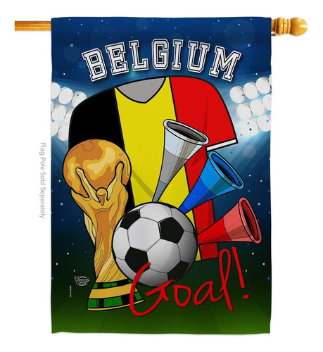 Bandera De La Copa Mundial De Bélgica Para La Casa De Fútbol