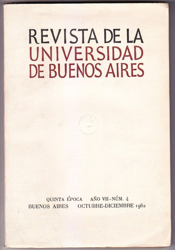 Revista De La Universidad De Buenos Aires Seoane Kogan 1962