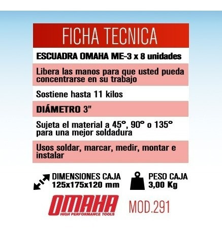 Imagen 2 de 6 de 8 Escuadras Magnéticas Soporte Soldar 11kg 3´´ Omaha