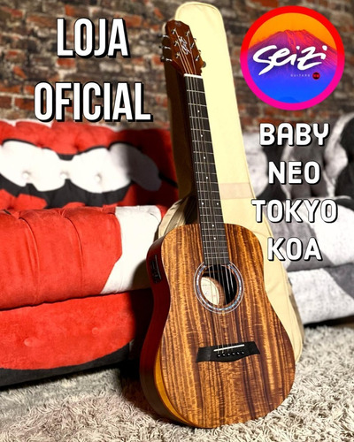 Violão Seizi Baby Neo Tokyo Koa Com Bag