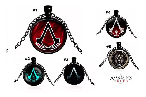 Collar Y Dijes Assassin Creed Cruz Templaria Serpiente Hoja