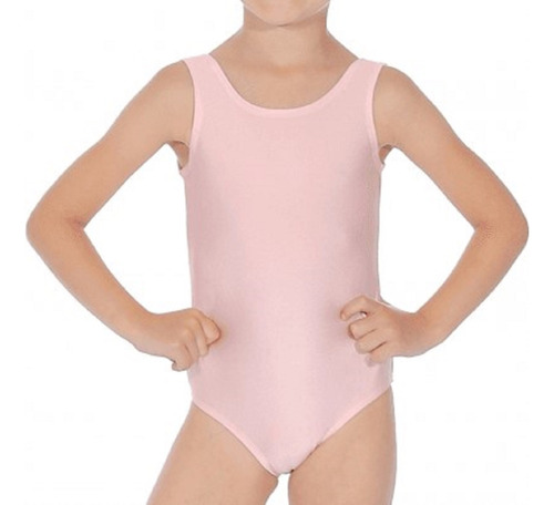 Body Leotard Profesional Lycra Manga Cero - Rosa