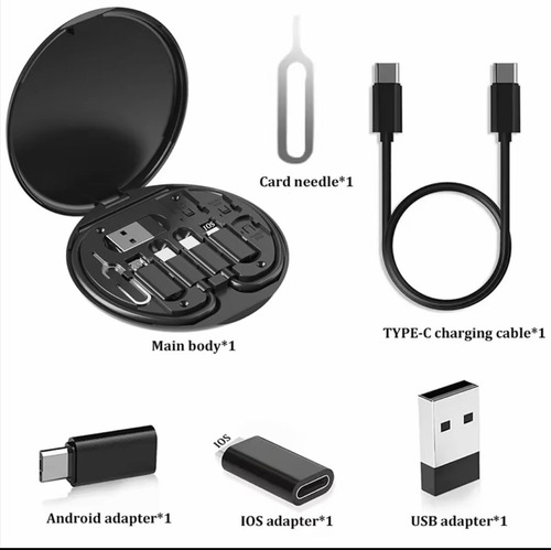 Adaptador Celular 60w Carga Rápida Usb C, Micro, Lighting