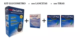Glucometro Digital On Call Plus + 100 Tiras + 100 Lancetas