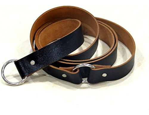 Nauticalmart Medieval Black Ring Belt De Cuero De Calidad Co