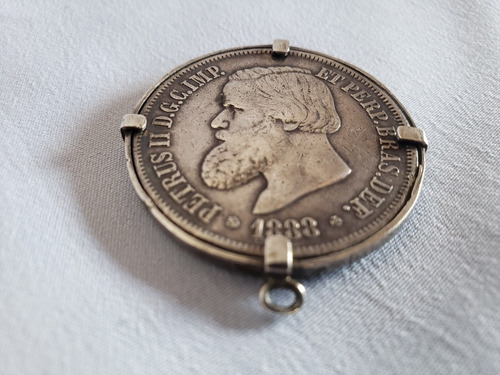Antiga Moeda De 2000 Reis 1888 Em Prata Excelente Estado (Usado)