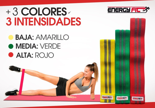 Imagen 5 de 10 de Bandas Elasticas Kit 3 Resistencia Tela Anti Deslizamiento