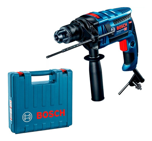 Taladro percutor atornillador eléctrico de 13mm Bosch GSB 16 RE 750W + accesorio con maletín de transporte 220V